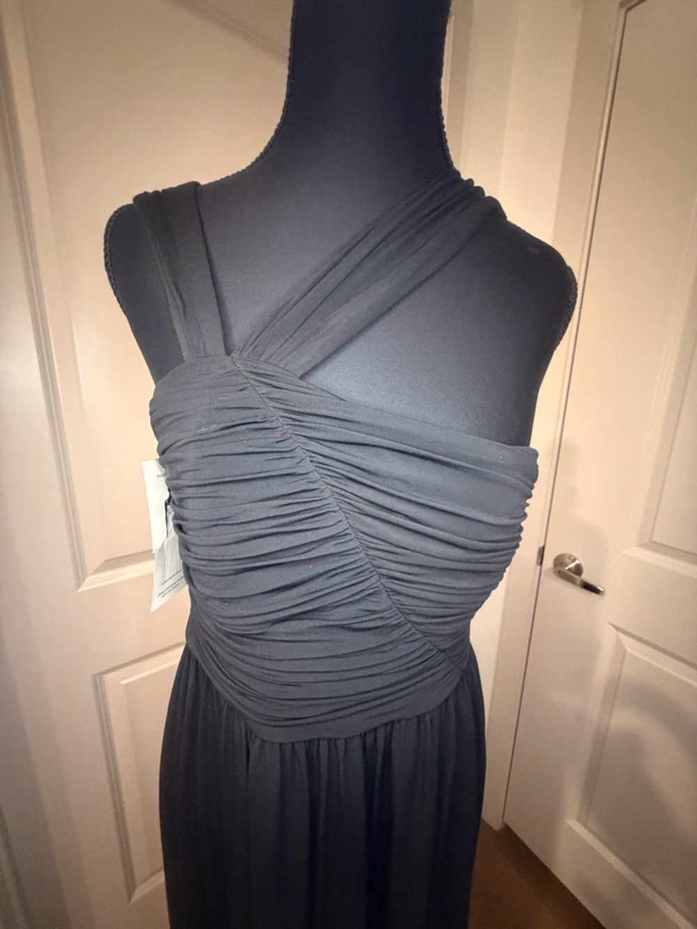 Gianni Bini Black Ruched Cross-Front Maxi Dress